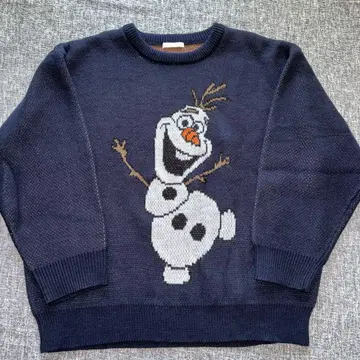 새상품급 에카 소포 디즈니 아나와 눈의 여왕 니트 올라프 네이비