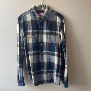 THE NORTH FACE 체크 무늬 두꺼운 원단 플란넬 셔츠 M