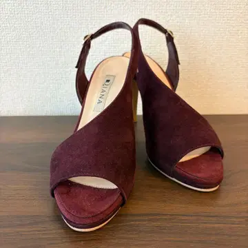 새상품급 DIANA 버건디 스웨이드 하이힐 22~22.5cm