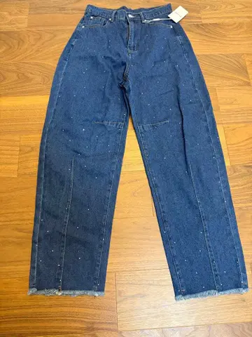 Frene 큐빅 다크 블루 데님 팬츠