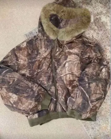 카모 패턴 퍼 트리밍 자켓