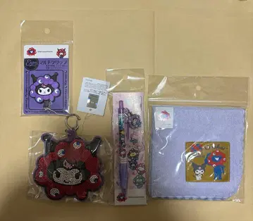 [ 새상품 ] 미야쿠미야쿠 산리오 콜라보 쿠로미 손수건 타월 등 4점