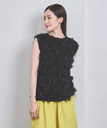 UNITED ARROWS 컷 프린지 슬리브리스 니트