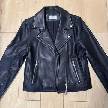 블랙 가죽 라이더 자켓