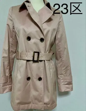 핑크 트렌치코트 더블 브레스트 벨트 포함