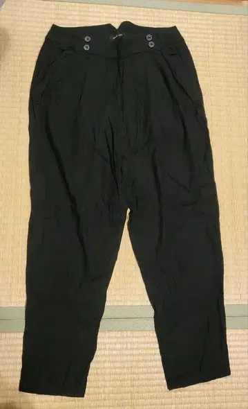 pas de ralais 블랙 린넨 팬츠