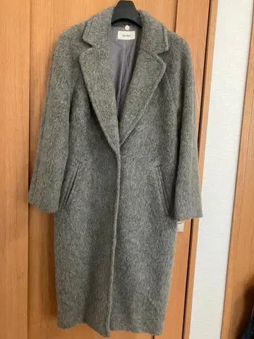 [ 시착만 한 상품 ] snidel 샤기 롱 코트 그레이 Free 사이즈