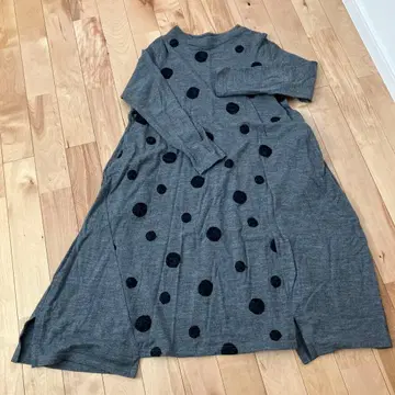 CRESCENT 그레이 도트 무늬 긴팔 원피스 M