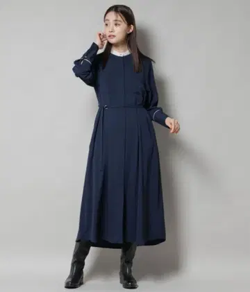 스탠드 바이컬러 벨트 포함 원피스 M 네이비 택 포함 새상품