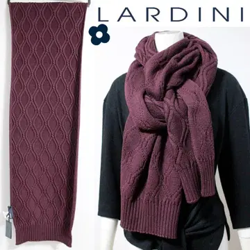 미사용 라르디니 이탈리아제 버진 울 머플러 보르도