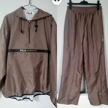 FILA 아노락 후드티 나일론 풀오버 팬츠 셋업