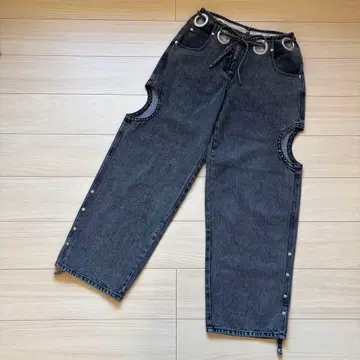 musubore 크레이터 아일렛 데님 팬츠