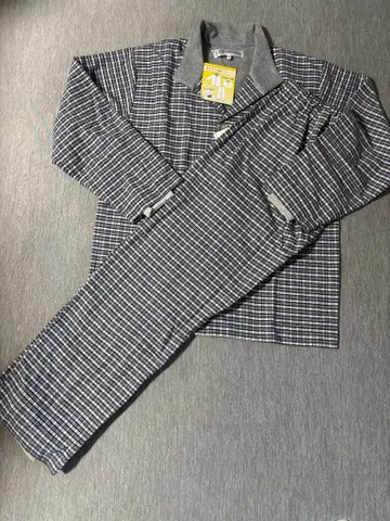 미사용 새상품 WELDON 체크 무늬 리브 포함 파자마 긴팔 M 사이즈