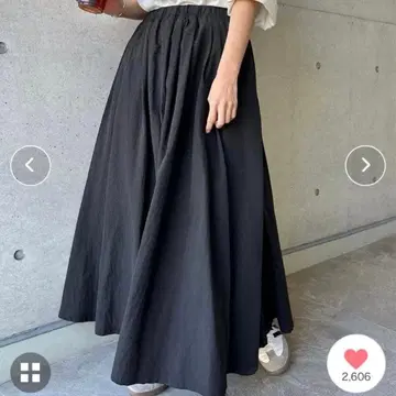 [ andme ] 새상품급 나일론 플레어 스커트 블랙