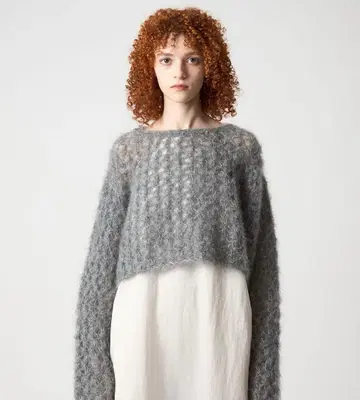 6 ROKU 모헤어 울 메쉬 니트