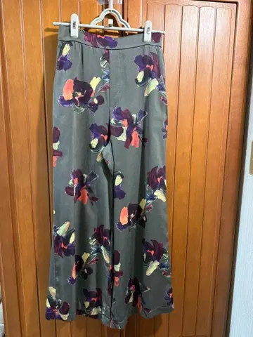 야마다야 Aga 꽃무늬 와이드 팬츠