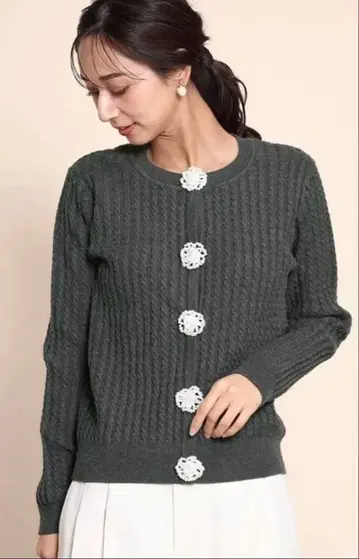 Fennel 리브 다크 그레이 가디건