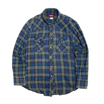 Wrangler 브라운 택 체크 셔츠 80s L 사이즈