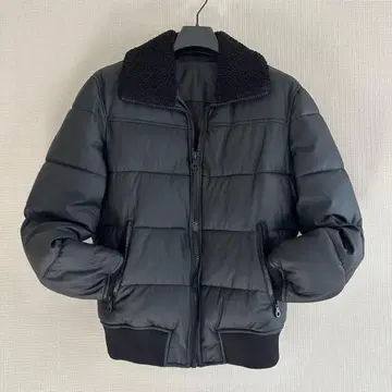 ZARA 보아 카라 부착 블랙 퀼팅 자켓