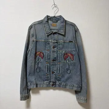 누디 진 비니 플라워 엠보 M 데님 자켓