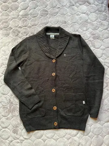 미사용 rough 니트 가디건 차콜 그레이 L