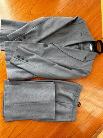 그레이 비즈니스 정장 드레스 스커트 세트