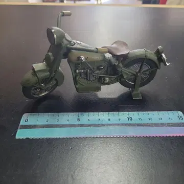 쇼와 레트로 철제 오토바이 미니어처 올리브 그린 약 15cm