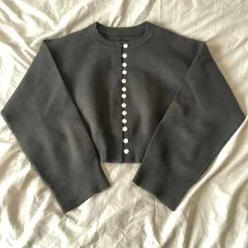 JEANASIS 크롭 니트 스웨터 앞면 버튼 포함