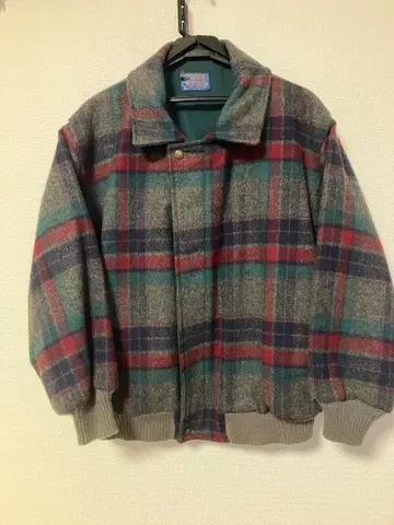 70s Pendleton 체크 울 블루종