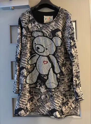 라라큐브 테디베어 튜닉 트레이닝복 블랙