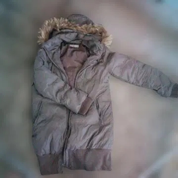 바니스뉴욕 후디드 코트 다운 코트 벨트 그레이