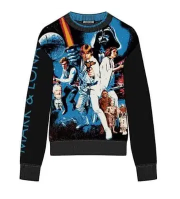 주말 한정판 가격 인하! 새상품 스타 워즈 그래픽 니트 (사이즈 48)