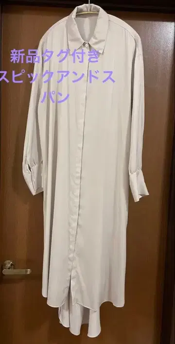 스픽 앤 스팬 셔츠 원피스 새틴 원피스 여성용 새상품