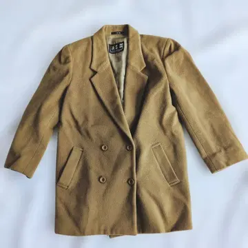 DAKS 브라운 울 코트 캐시미어 30%