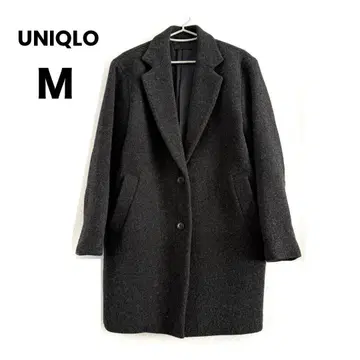 유니클로 울 블렌드 체스터 코트 코쿤 다크 그레이 M 사이즈