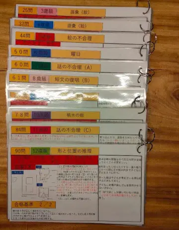 다나카 비네 지능 검사 V 검사 진행 시트 3세급 ~ 12세급 세트
