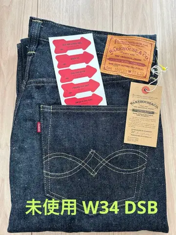 미사용 웨어하우스 1001XX W34 DSB 1947 모델 리지드