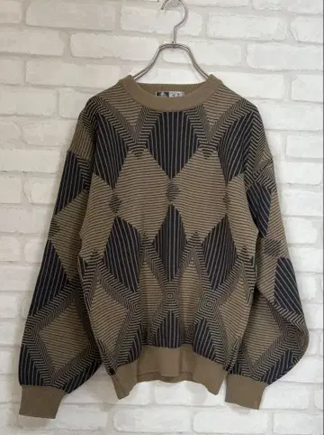 mountain ToP 기하학 패턴 스웨터 남성용 M 긴팔