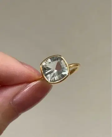 Xmas 한정 가격 오 그린 자수정/GOLD 반지