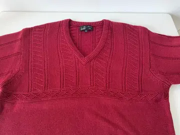 dunhill 빨간색 V넥 니트 스웨터