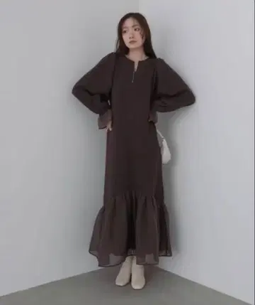 [ Bab ] 오간자 절개 맨투맨 원피스 M 사이즈