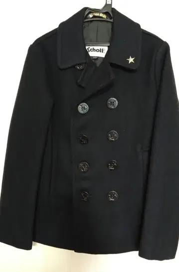 새상품급 Schott 네이비 더블 브레스트 피코트