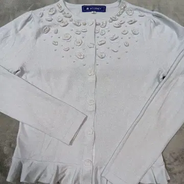 M'S GRACY 꽃 모티브 펄 장식 가디건
