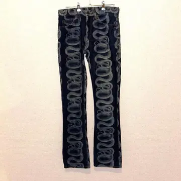 90s hysterics snakeloop 스네이크 프린트 플레어 데님