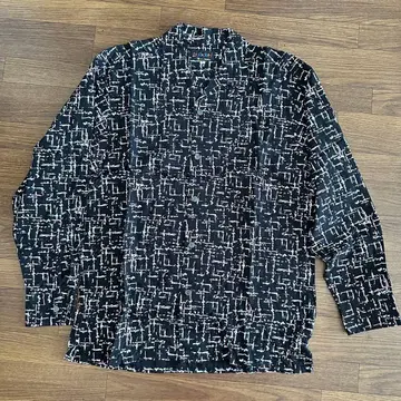 [ LA ROCKA ] 패턴 오픈 셔츠 블랙 사이즈 L