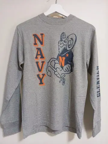BUZZ RICKSON'S Navy 로고 긴팔 티셔츠 S 여성용 M 상당