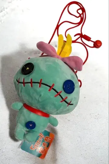 디즈니 스티치 스크램프 봉제 인형 가마구치 숄더 파우치