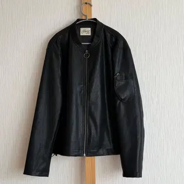 Gloster 블랙 가죽 싱글 라이더 자켓