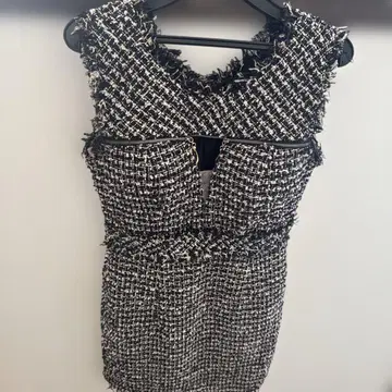 Robe de Fleurs Glossy 트위드 드레스 S