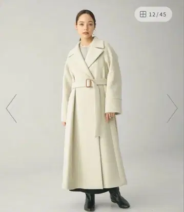 EMMEL REFINES 벨티드 플레어 롱 코트